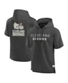 Fanatics Men's Charcoal Cleveland Browns Elements Future Ground Lettering Short Sleeve Pullover Hoodie In Black