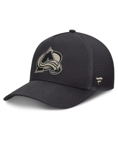 Fanatics Men's Charcoal Colorado Avalanche Road Soft Wash A-frame Meshback Hat In Blue