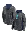 Fanatics Men's Charcoal, Deep Sea Blue Seattle Kraken Instant Replay Space-dye Pullover Hoodie In Charcoal,deep Sea Blue
