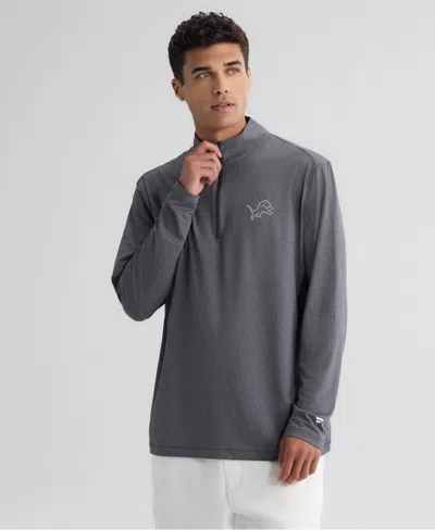 Fanatics Men's Charcoal Detroit Lions Clutch Quarter-zip Pullover Sweatshirt