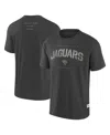 Fanatics Men's Charcoal Jacksonville Jaguars Elements Weathered Tonal Future Ground T-shirt In Black
