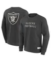 Fanatics Men's Charcoal Las Vegas Raiders Elements Future Ground Lettering Pullover Sweatshirt In Gray