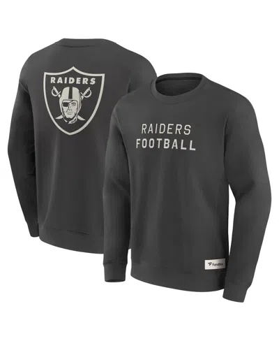 Fanatics Men's Charcoal Las Vegas Raiders Elements Future Ground Lettering Pullover Sweatshirt In Gray