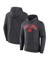 Fanatics Men's Charcoal Nebraska Huskers Team Wordmark Fleece Pullover Hoodie In Charcoal