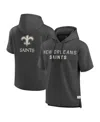 Fanatics Men's Charcoal New Orleans Saints Elements Future Ground Lettering Short Sleeve Pullover Hoodie In Gray
