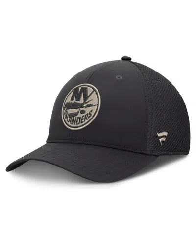 Fanatics Men's Charcoal New York Islanders Road Meshback Stretch Hat