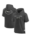 Fanatics Men's Charcoal New York Jets Elements Future Ground Lettering Short Sleeve Pullover Hoodie In Black