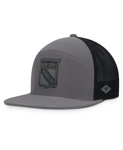 Fanatics Men's Charcoal New York Rangers Fairweather Adjustable Hat In Gray