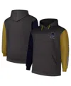 Fanatics Men's Charcoal Notre Dame Fighting Irish Big Tall Contrast Sleeves Pullover Hoodie In Charcoal