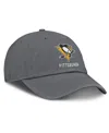 Fanatics Men's Charcoal Pittsburgh Penguins Washed Adjustable Hat In Charcoal
