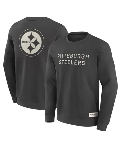 Fanatics Men's Charcoal Pittsburgh Steelers Elements Future Ground Lettering Pullover Sweatshirt In Gray