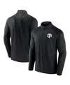 Fanatics Men's Charcoal Texas A&m Aggies Primary Logo Raglan Quarter-zip Hoodie In Black