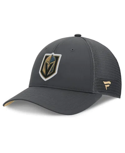 Fanatics Men's Charcoal Vegas Golden Knights Authentic Pro Home Ice Trucker Adjustable Hat In Gray