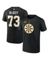 Fanatics Men's Charlie Mcavoy Black Boston Bruins Authentic Stack Name Number T-shirt In Black