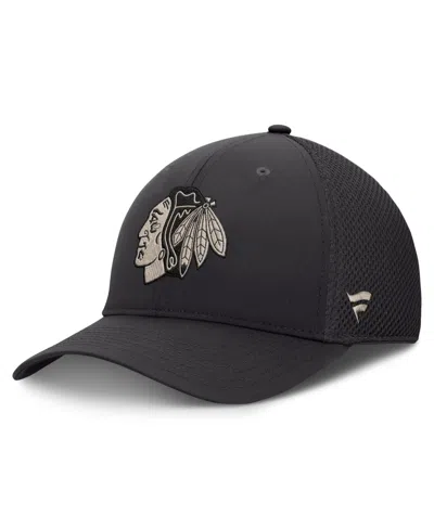 Fanatics Men's Chicago Blackhawks Road Meshback Stretch Hat In Charcoal