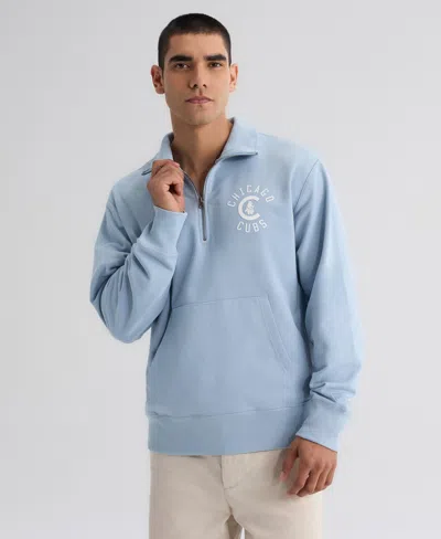 Fanatics Men's Chicago Cubs Iconic Collection Relaxed-fit Quarter-zip Kangaroo Pocket Sweatshirt In Gray