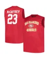 Fanatics Men's Christian Mccaffrey Scarlet San Francisco 49ers Big Tall Muscle Tank Top In Scarlet
