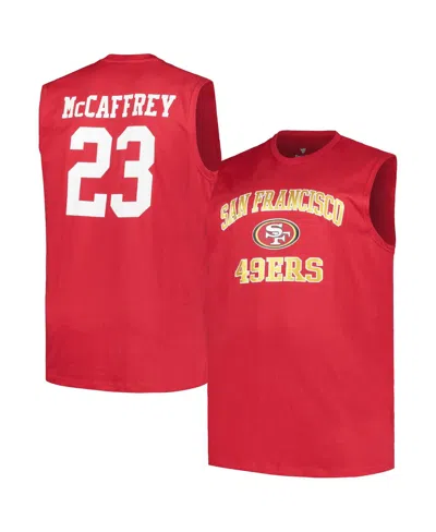 Fanatics Men's Christian Mccaffrey Scarlet San Francisco 49ers Big Tall Muscle Tank Top