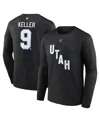 Fanatics Men's Clayton Keller Black Utah Hockey Club Authentic Stack Name Number Long Sleeve T-shirt In Black