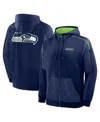 Fanatics Men's College Navy Seattle Seahawks Checkdown Pass Full-zip Hoodie In Blue