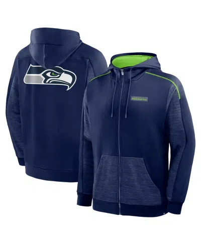 Fanatics Men's College Navy Seattle Seahawks Checkdown Pass Full-zip Hoodie In Blue