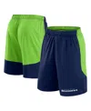 Fanatics Men's College Navy/neon Green Seattle Seahawks Launch Shorts In Blue