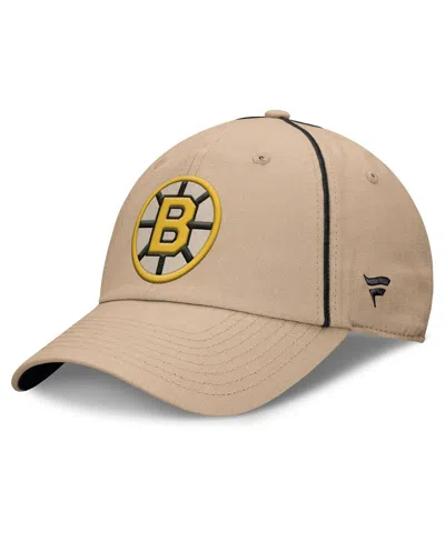 Fanatics Men's Cream Boston Bruins Heritage Setoff Adjustable Hat In Brown