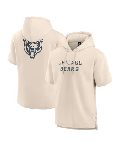Fanatics Men's Cream Chicago Bears Elements Future Ground Lettering Short Sleeve Pullover Hoodie In White