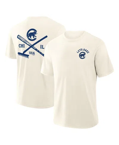 Fanatics Men's Cream Chicago Cubs Nostalgia Stadium Slub T-shirt In Neutral