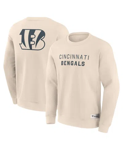 Fanatics Men's Cream Cincinnati Bengals Elements Future Ground Lettering Pullover Sweatshirt In Neutral