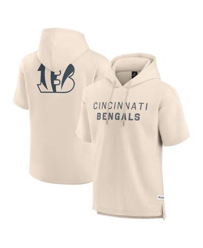 Fanatics Men's Cream Cincinnati Bengals Elements Future Ground Lettering Short Sleeve Pullover Hoodie In Neutral