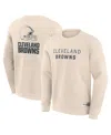 Fanatics Men's Cream Cleveland Browns Elements Future Ground Lettering Pullover Sweatshirt In White