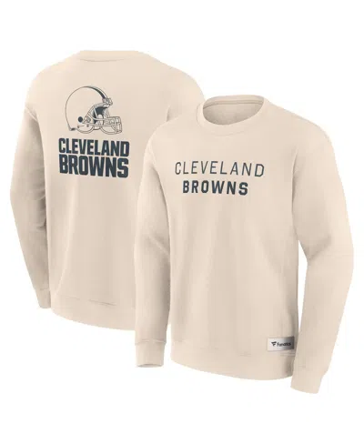 Fanatics Men's Cream Cleveland Browns Elements Future Ground Lettering Pullover Sweatshirt In White