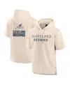 Fanatics Men's Cream Cleveland Browns Elements Future Ground Lettering Short Sleeve Pullover Hoodie In White
