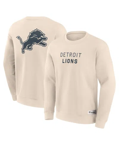 Fanatics Men's Cream Detroit Lions Elements Future Ground Lettering Pullover Sweatshirt In White