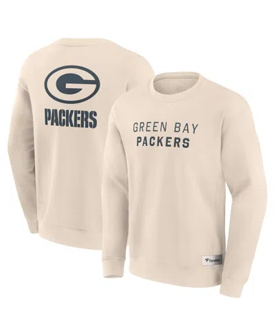 Fanatics Men's Cream Green Bay Packers Elements Future Ground Lettering Pullover Sweatshirt In Neutral