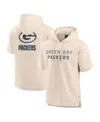 Fanatics Men's Cream Green Bay Packers Elements Future Ground Lettering Short Sleeve Pullover Hoodie In White