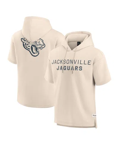 Fanatics Men's Cream Jacksonville Jaguars Elements Future Ground Lettering Short Sleeve Pullover Hoodie In Pink