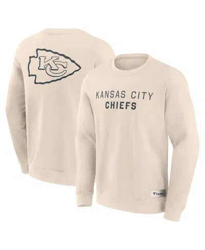 Fanatics Men's Cream Kansas City Chiefs Elements Future Ground Lettering Pullover Sweatshirt In Neutral