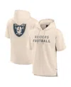 Fanatics Men's Cream Las Vegas Raiders Elements Future Ground Lettering Short Sleeve Pullover Hoodie In Neutral