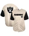 Fanatics Men's Cream Las Vegas Raiders Vintage Full-button Short Sleeve Shirt In Neutral