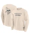 Fanatics Men's Cream Minnesota Vikings Elements Future Ground Lettering Pullover Sweatshirt In Neutral
