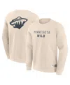Fanatics Men's Cream Minnesota Wild Elements Future Ground Lettering Pullover Sweatshirt In Neutral