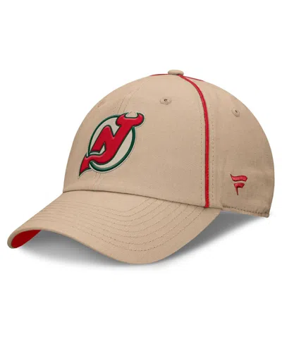 Fanatics Men's Cream New Jersey Devils Heritage Setoff Adjustable Hat In Brown