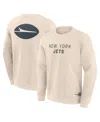 Fanatics Men's Cream New York Jets Elements Future Ground Lettering Pullover Sweatshirt In White