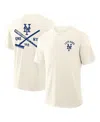 Fanatics Men's Cream New York Mets Nostalgia Stadium Slub T-shirt In White