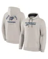 Fanatics Men's Cream Oklahoma City Thunder Crossover Collection Blocked Shot Premium Pullover Hoodie In Gray