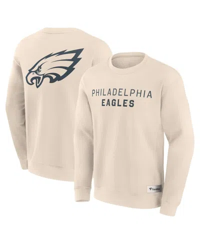 Fanatics Men's Cream Philadelphia Eagles Elements Future Ground Lettering Pullover Sweatshirt In Multi