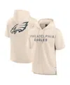 Fanatics Men's Cream Philadelphia Eagles Elements Future Ground Lettering Short Sleeve Pullover Hoodie In Pink