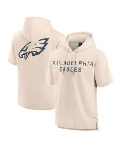Fanatics Men's Cream Philadelphia Eagles Elements Future Ground Lettering Short Sleeve Pullover Hoodie In Pink